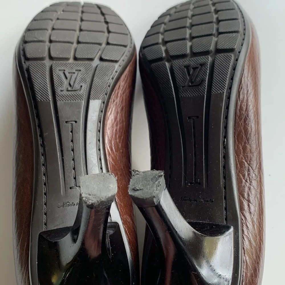 Louis Vuitton Brown Leather Heels With Bow Size 37 - Picture 12 of 14